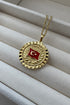 Turkiye Flag Gold Swirl Necklace 