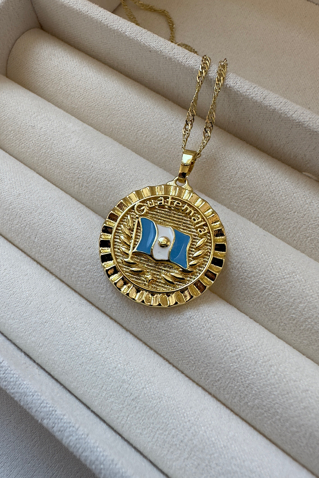 Guatemala Coat of Arms Gold Necklace 