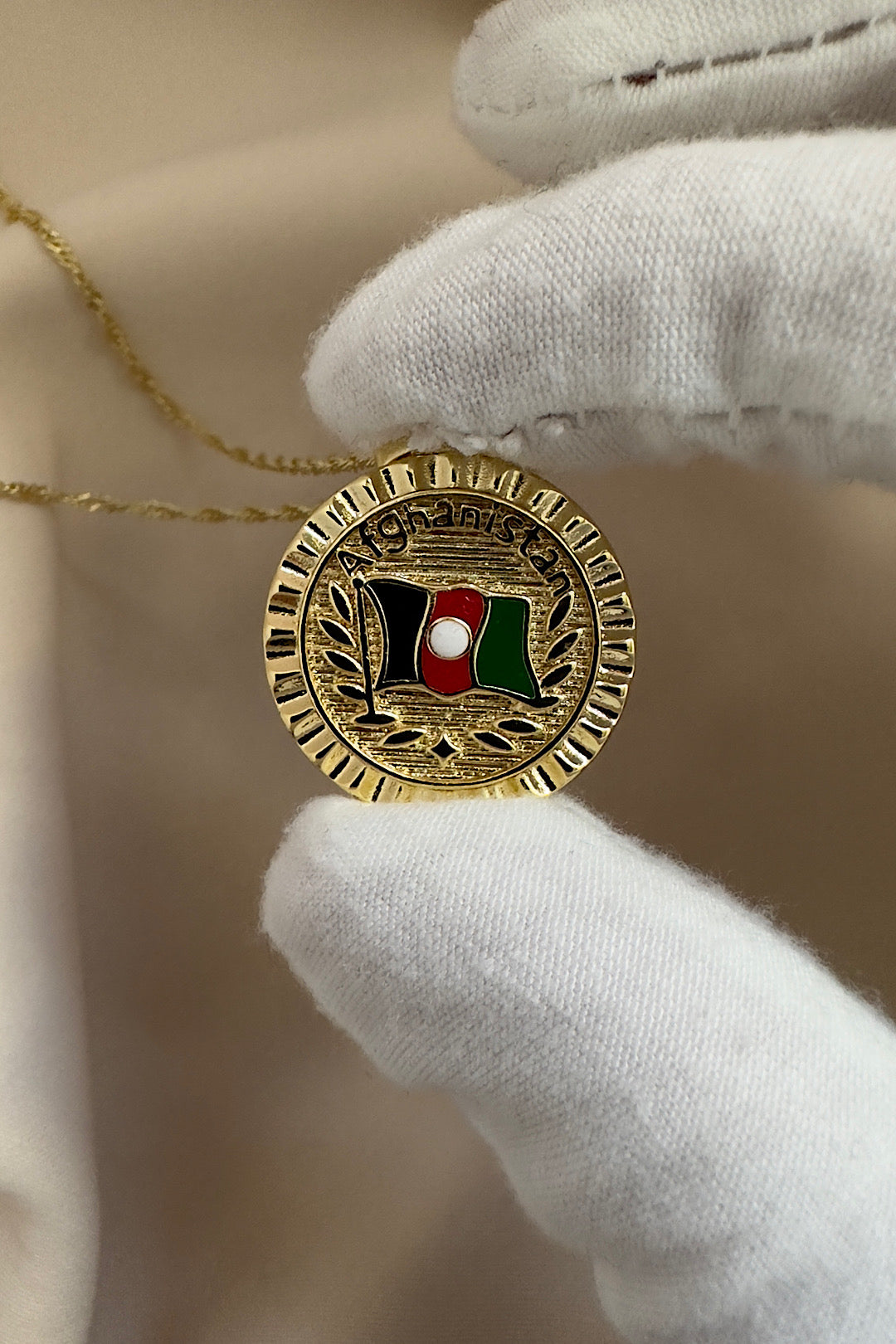 Afghanistan flag Swirl Necklace