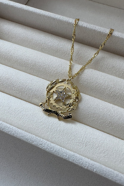 Italy Coat of Arms Gold Necklace 
