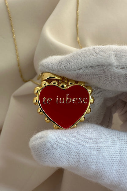 “Te Iubesc” heart necklace