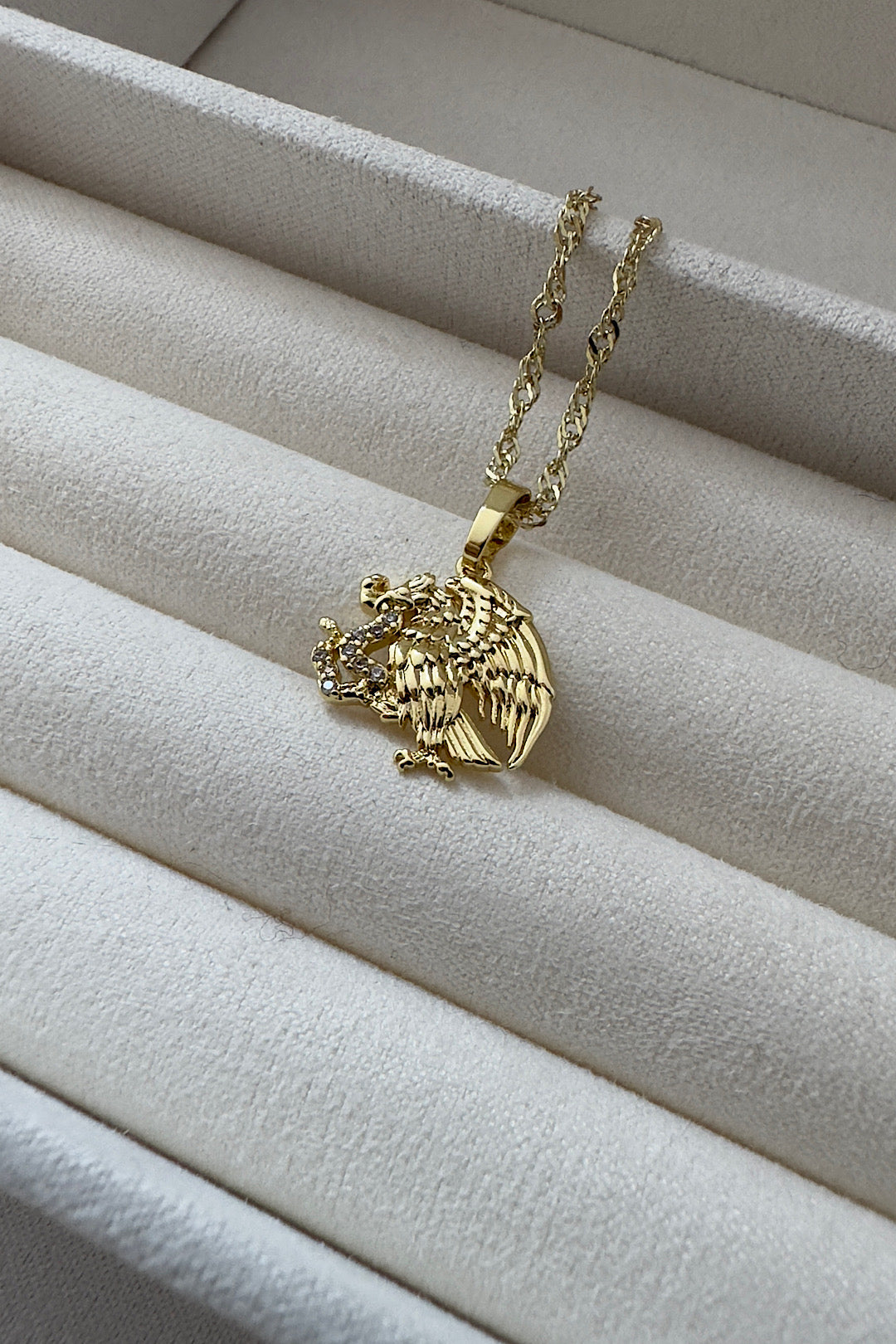 Mexico Coat of Arms Gold Necklace 