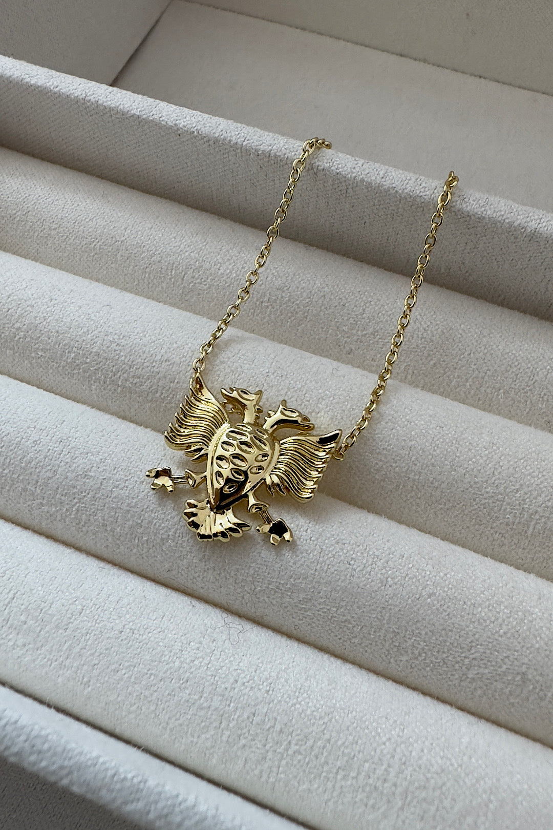 Albanian Eagle Twisted Gold Necklace 