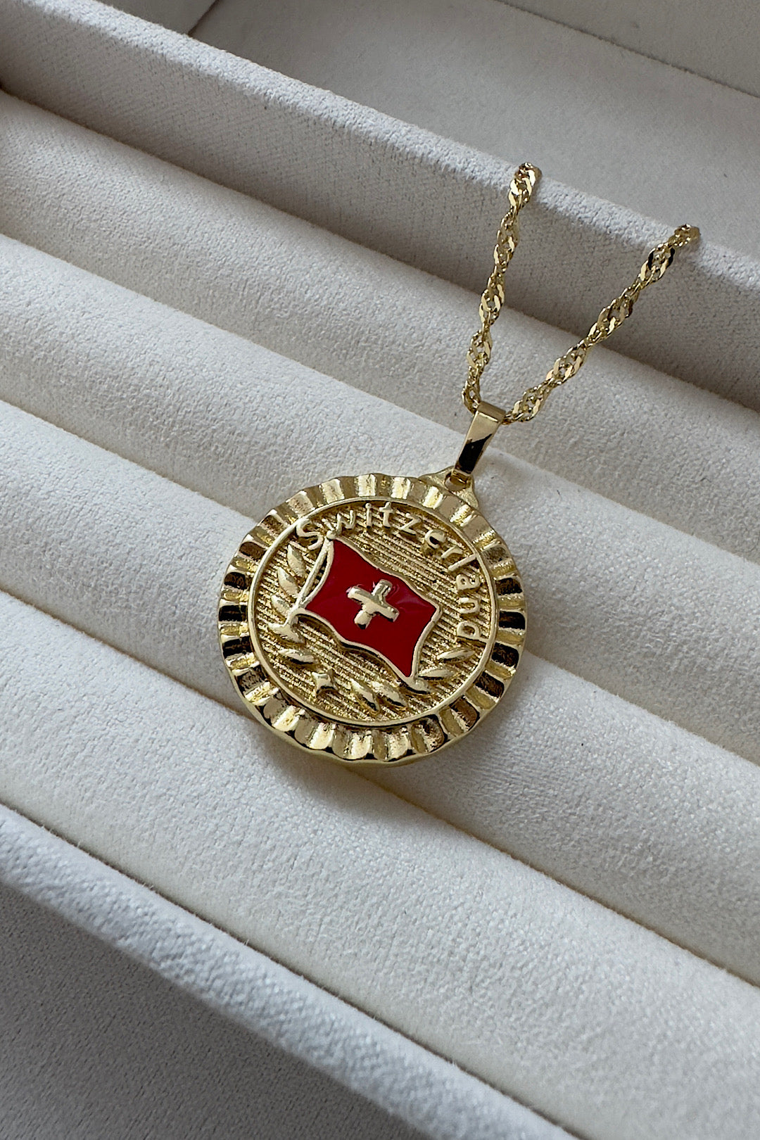 Switzerland Gold Swirl Necklace 
