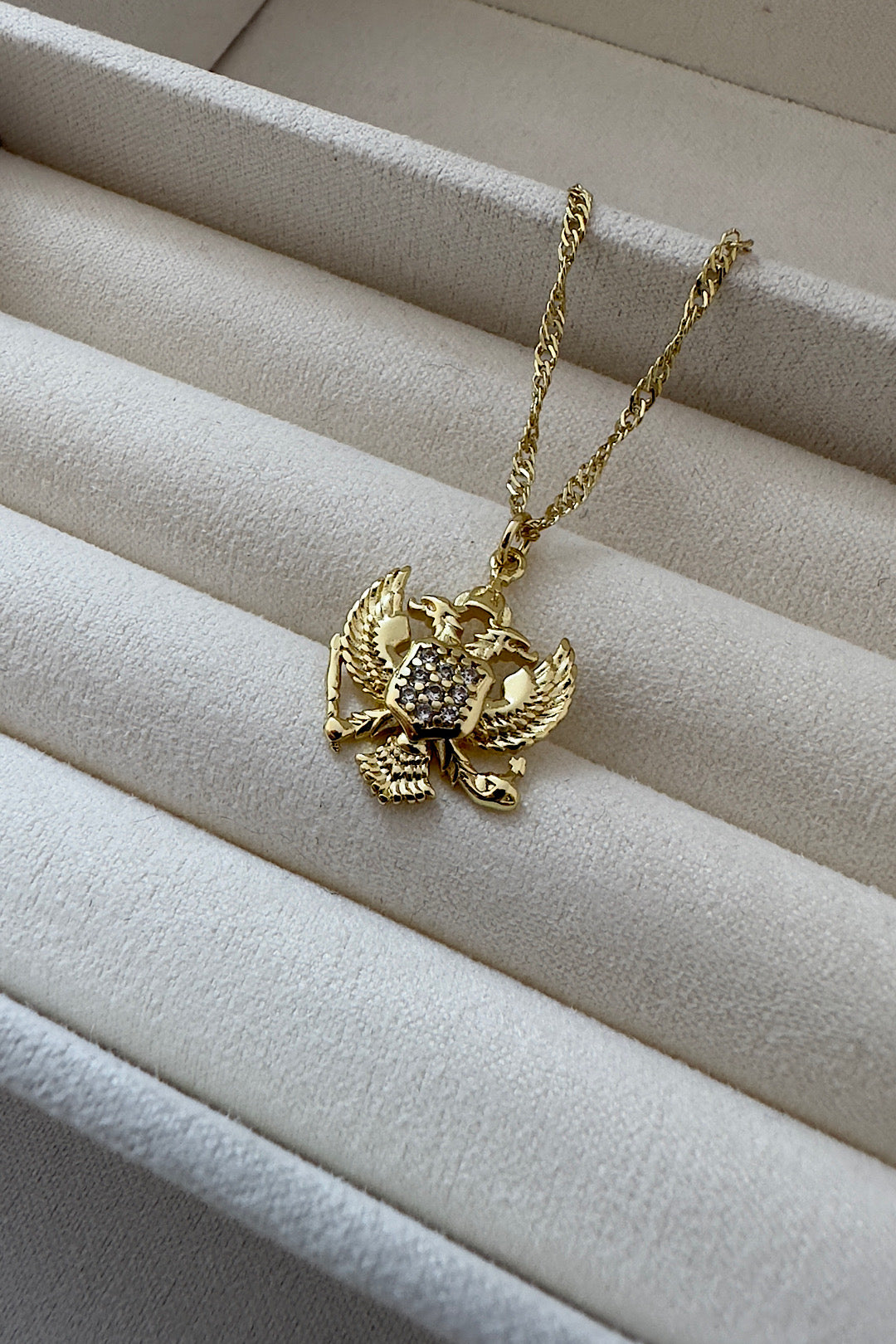 Montenegro Coat of arms Gold Swirl Necklace 