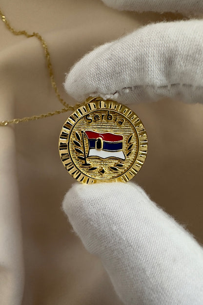 Serbia flag Necklace