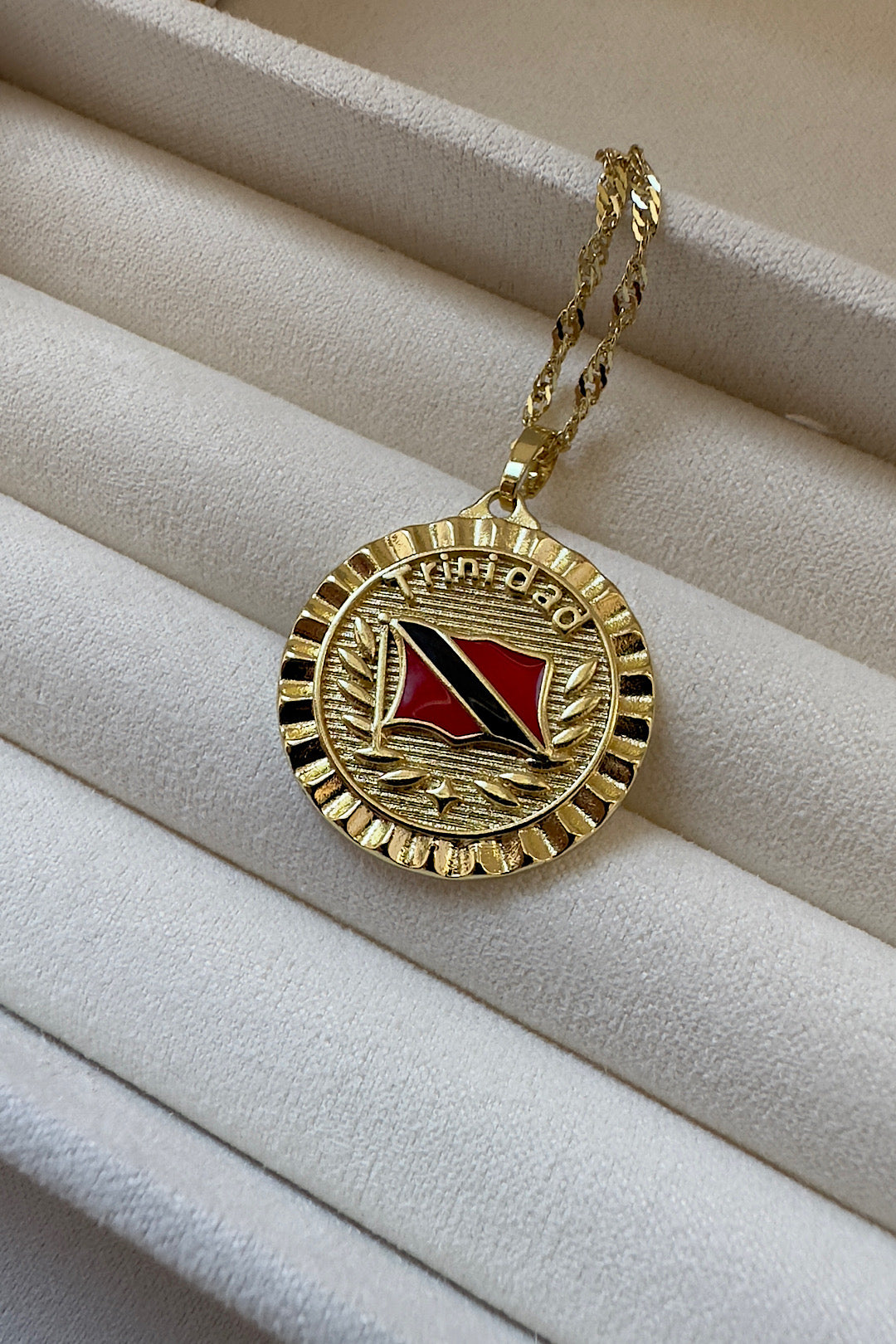 Trinidad Coat of Arms Gold Necklace 