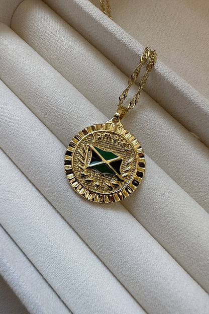 Jamaica Coat of Arms Gold Necklace 