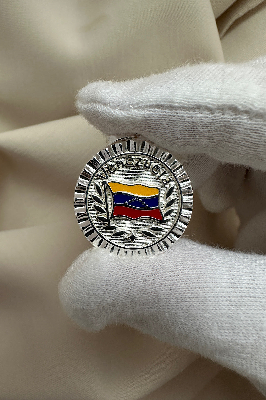 Silver Venezuela flag Swirl Necklace