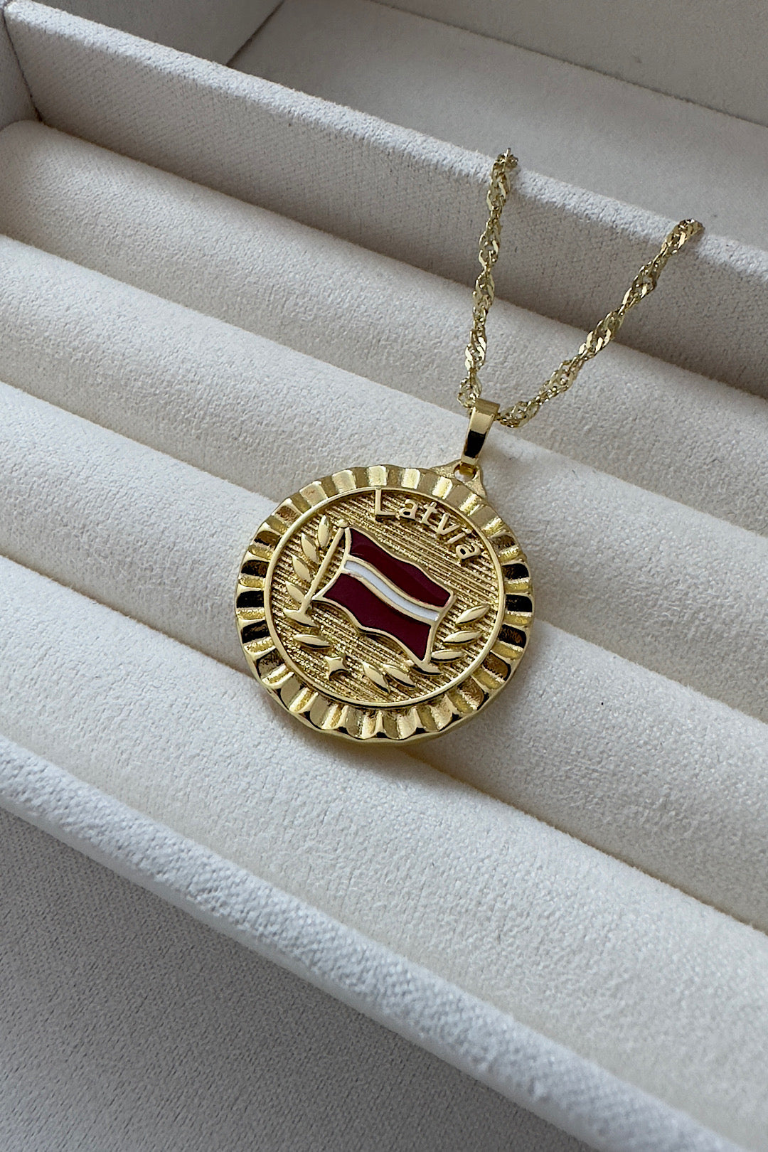 Latvia Gold Swirl Necklace 