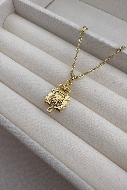 Morocco Coat of Arms Gold Necklace 