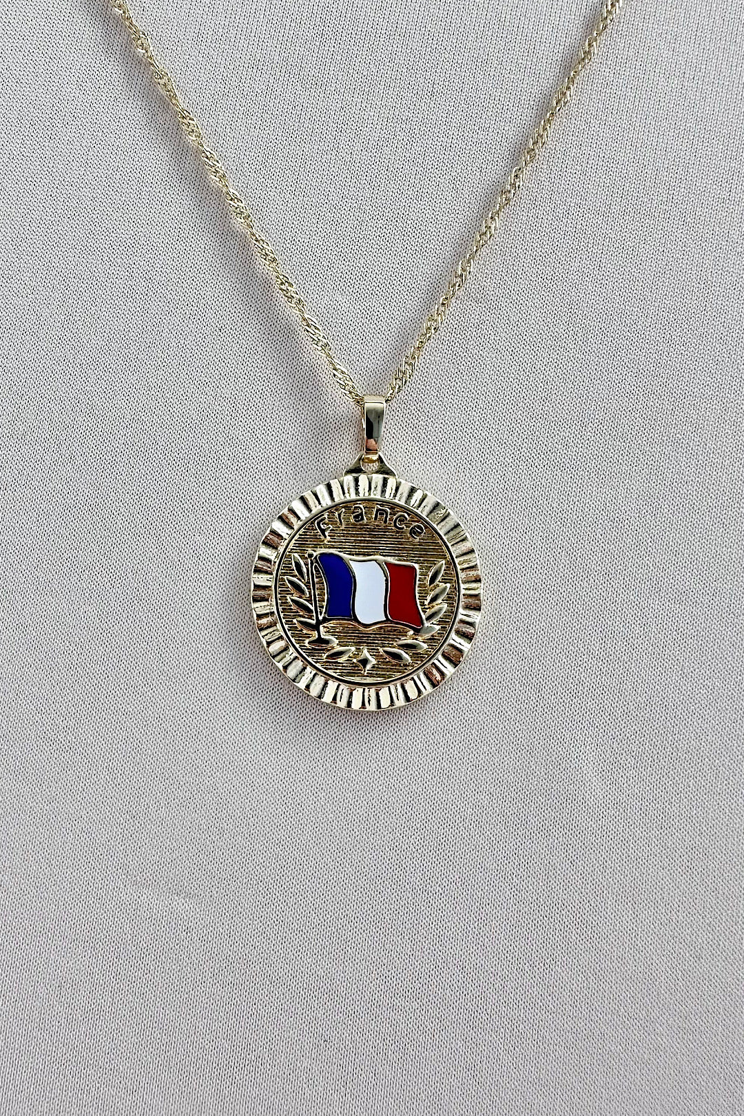 France flag Swirl Necklace