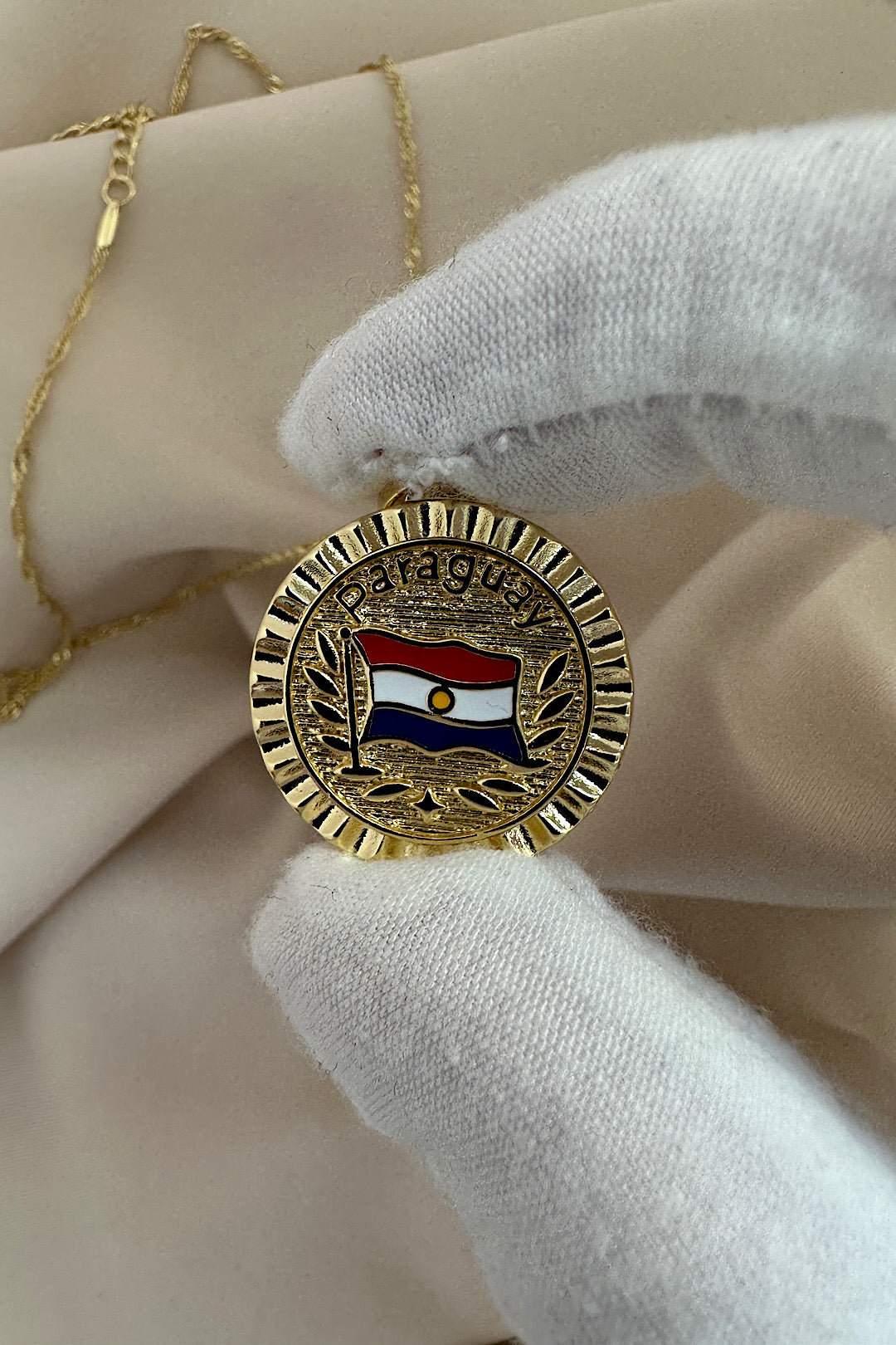 Paraguay flag Swirl Necklace