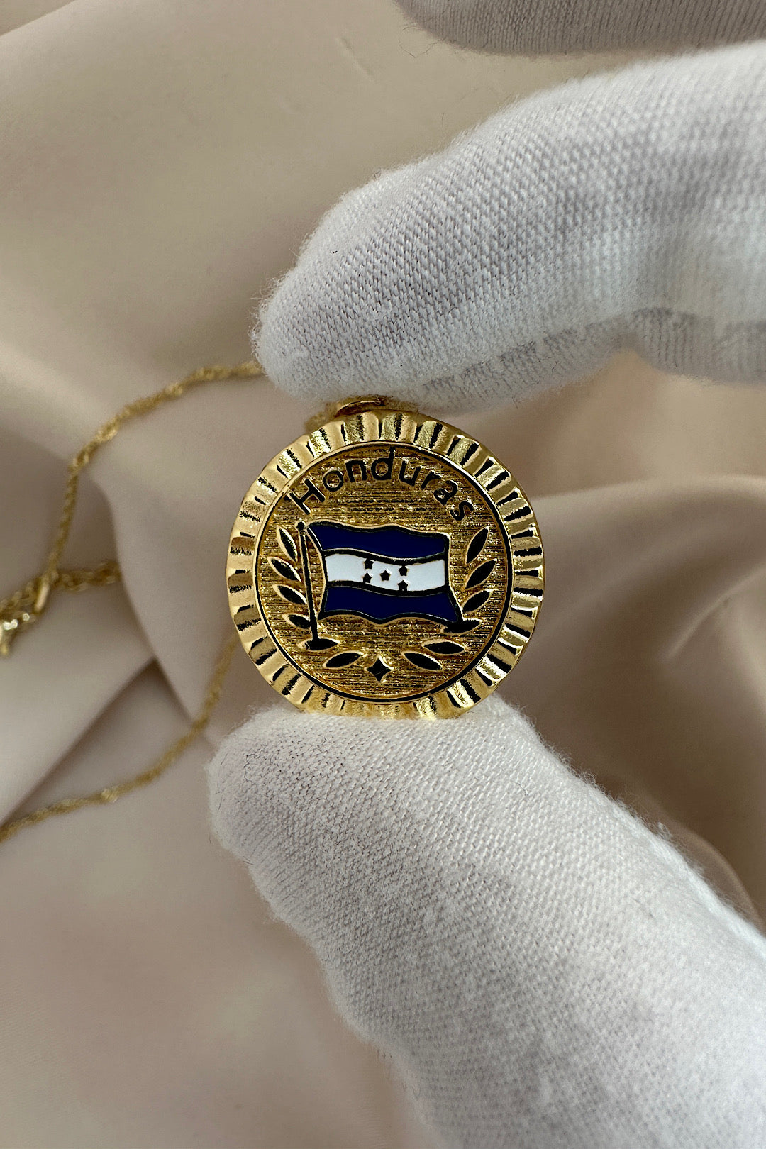 Honduras flag swirl necklace