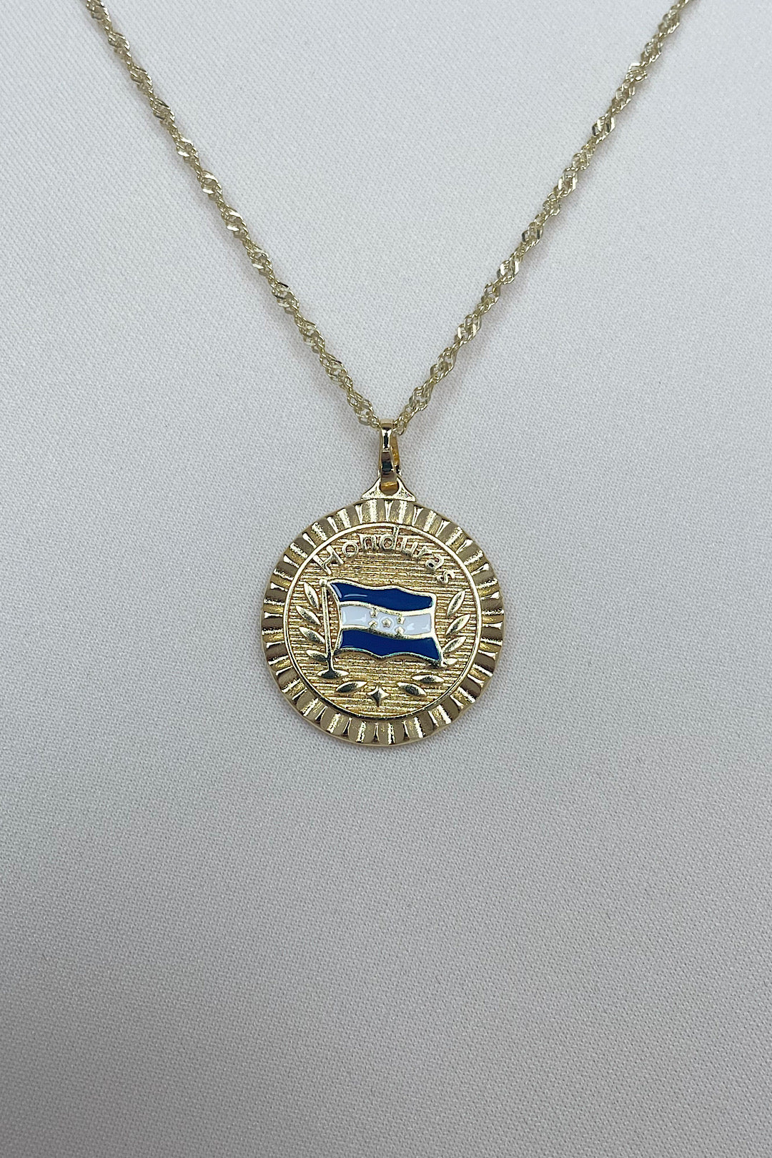 Honduras flag swirl necklace
