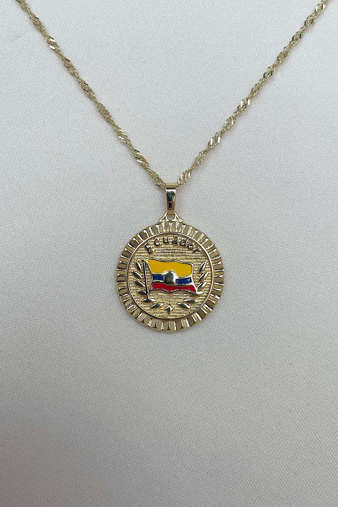 Ecuador flag swirl necklace
