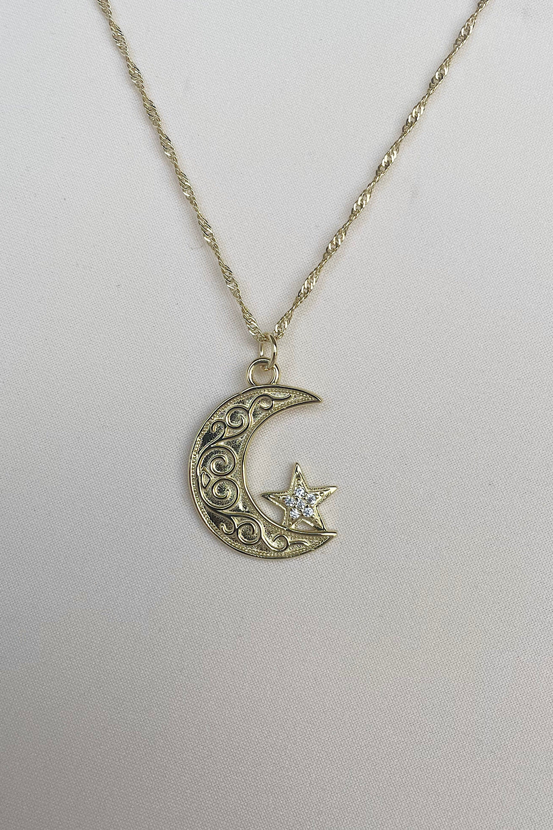 Muslim Moon/Star necklace (925 Sterling Silver)