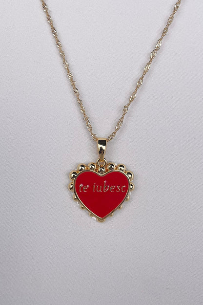 “Te Iubesc” heart necklace