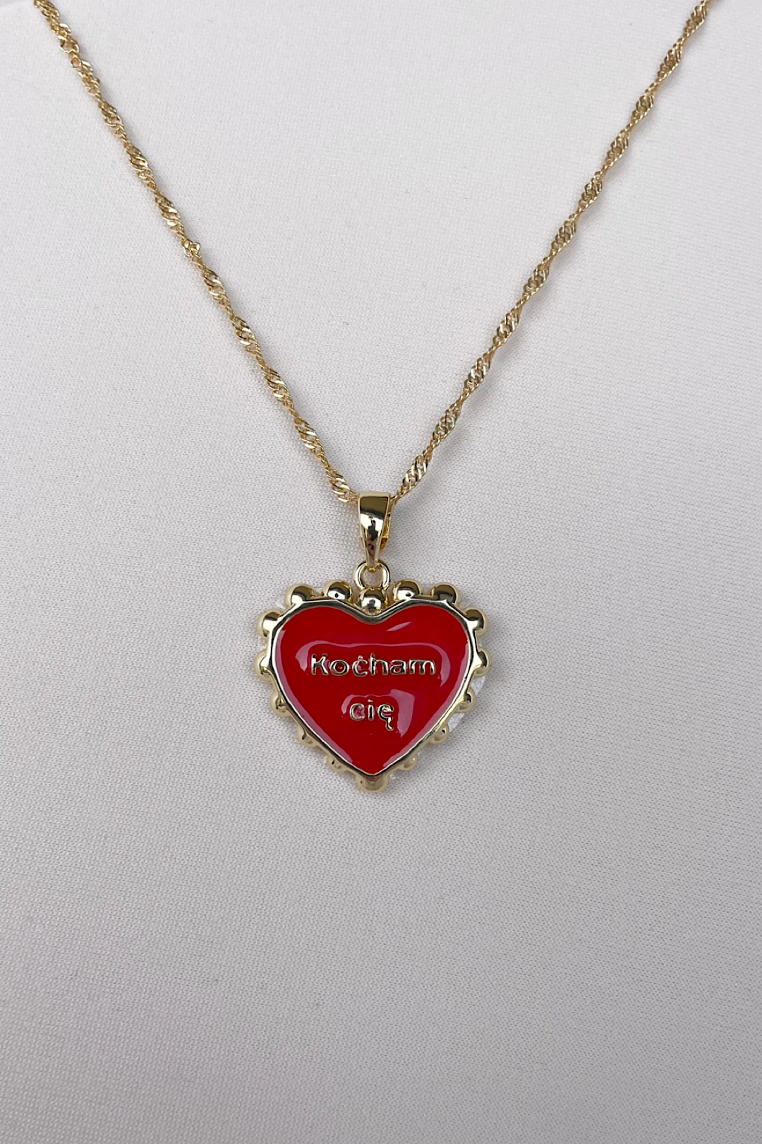 “Kocham cię” heart necklace